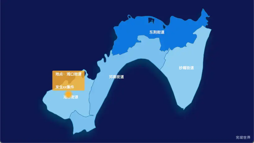 echarts 武汉市汉南区geoJson地图 tooltip轮播